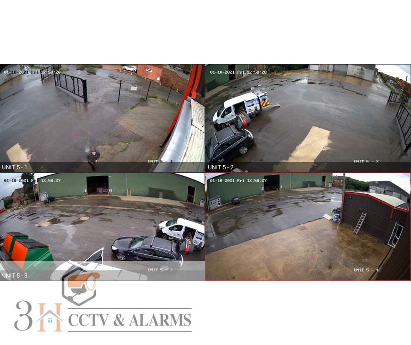 CCTV system screenshot showing all 16 camera feeds