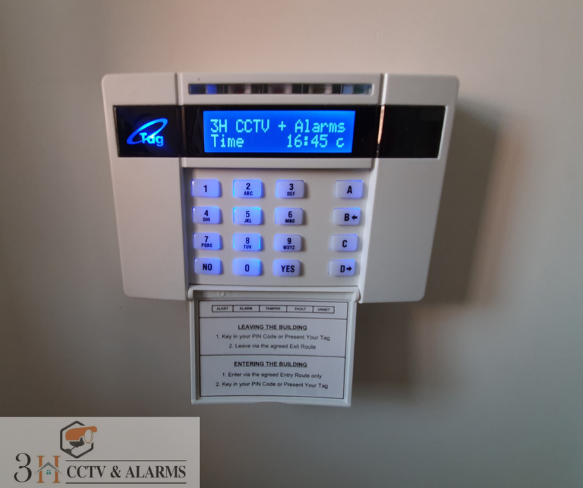 Pyronix alarm keypad fitted inside Hucknall home