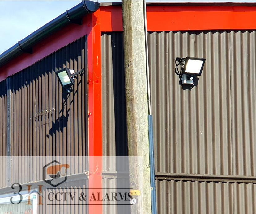 Commercial security lights installed on business units in Billingborough